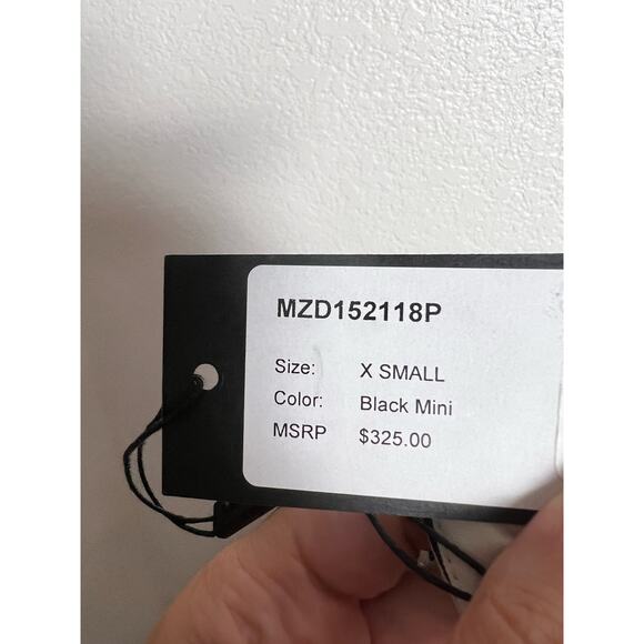 Halston Heritage Black White Striped Asymmetrical One Shoulder Midi Dress  XS - Picture 11 of 12